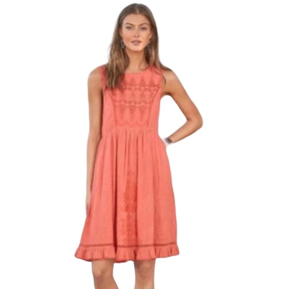 Sundance Relish The Day Melon Embroidered Dress - Picture 1 of 6